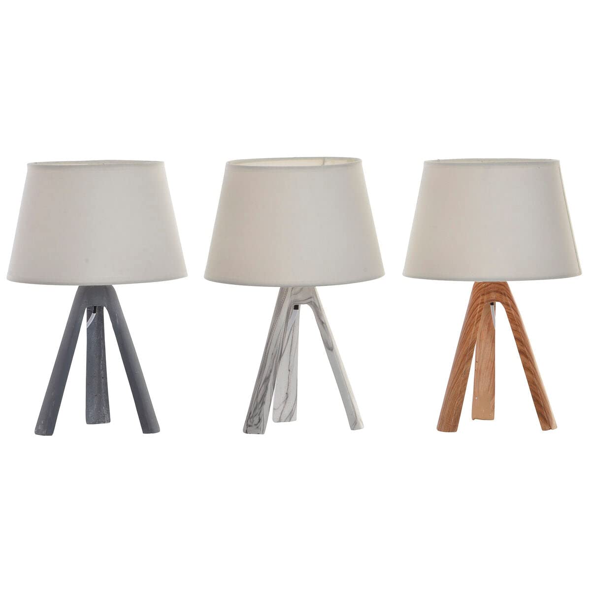 DKD Home Decor Lámpara de mesa Resina 230 V 40 W 20 x 20 x 31 cm 3 Piezas