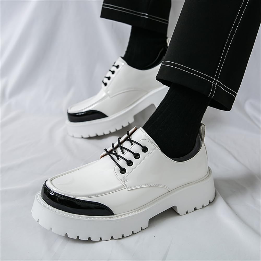 Mocasines de charol con plataforma para hombre, mocasines de moda, mocasines de vestir casuales de negocios, mocasines de conducción, zapatos náuticos de moda
