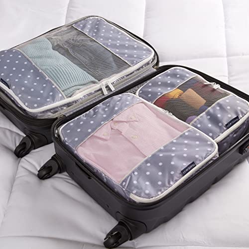 Travel Wise Packing Cubes for Travel - 5 Piece Set with Pattern Design, Lightweight Ripstop Nylon Luggage Organizers with Mesh Panel, Small Medium Large Sizes by TravelWise - Image 5