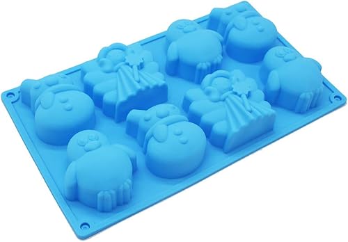 X-Haibei Christmas Angel Snowman Pingüino Regalo Jabón Molde Jello Chocolate Silicona Pan 3OZ