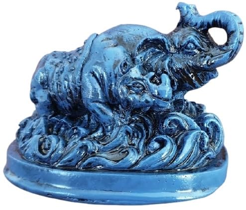 Statue Rhinocéros Eléphant Bleu Feng Shui - Feng Shui – Décoration Zen et Feng Shui – Statue décoration Feng Shui – Remède Protection Feng Shui