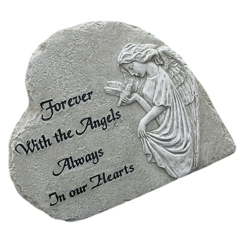 DOITOOL Estatua Monumento Corazón de Ángel Decoración Jardín Exterior Conmemorativa para Personas y Tumbas