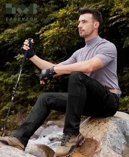 LABEYZON Men's Casual Cargo Work Pants Outdoor Lightweight Military Tactcial Pants for Men with 9 Pockets2