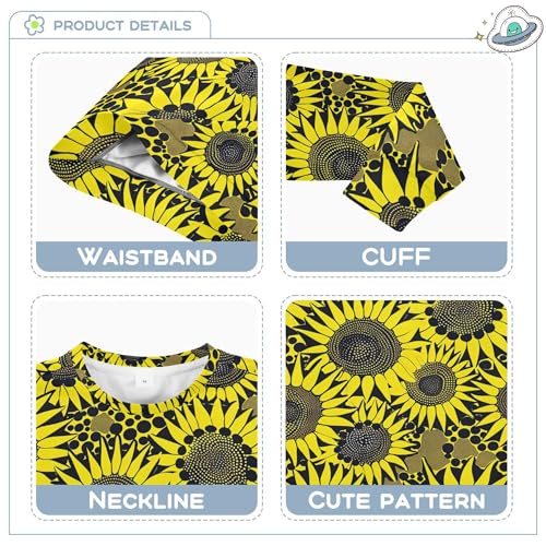 JUNZAN Sunflower Yayoi Kusama Continuous Little Girls Hooded Sweatshirt Crewneck Hoodie for Boys Party 4T3