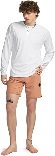 Miniatura 8 de TSLA - Camisetas de protección para nadar, para hombre, con protección FPU 50+, de ajuste holgado y manga larga, para entrenar y correr sintiéndose