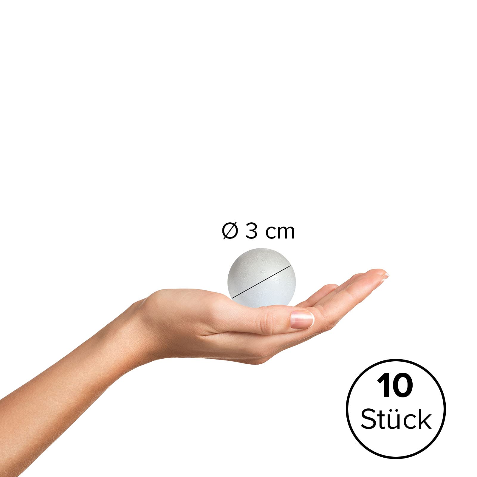 Lot De 10 Boules Polystyrène 3 Cm - Ignifugé M1, Pour Décoration, Bricolage, Loisirs Créatifs - 5