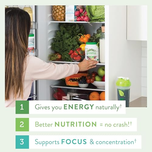 Image of Genuine Health Greens + Extra Energy Superfood Powder, Provides an Immediate Energy Boost & Supports Gut Health, Vanilla Flavoured, 30 Servings