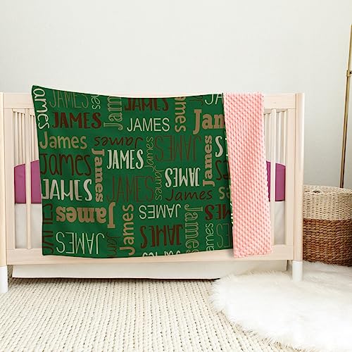 Image of Custom Baby Blanket - Personalized Names Design - Soft Plush Blanket with Double Layer Dotted Backing for Boys Girls Color21(47x60 inches)