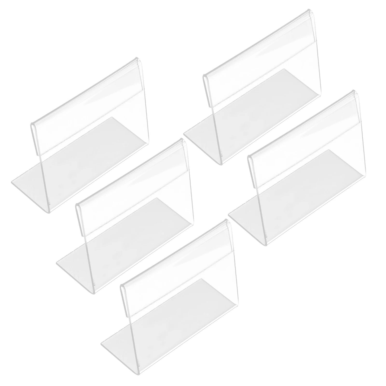 50 Pcs L-Shaped Acrylic Price Tag Holders for Store Menu Card Display Stand