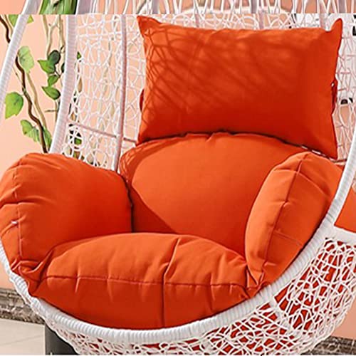 Yadlan HäNgesessel Kissen XXL, Sitzkissen HäNgesessel Indoor Korb Dick Polsterauflage, Auflagen & Polster für Schwingsessel Abnehmbarer Bezug, mit RüCkenlehne und Einstellbar KopfstüTze Orange