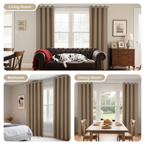 Image of Joydeco Blackout Curtains 63 Inch Length 2 Panels Set, Thermal Insulated Long Drapes 2 Burg, Room Darkening Grommet Drapes for Living Room Bedroom Window