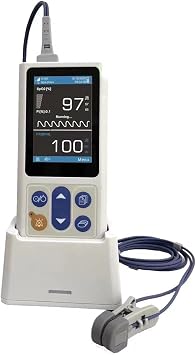 UTP02VT 3.5" Touchscreen Veterinary/Vet Pulse Oximeter with Y-Clips Ear/Tongue Probe for SPO2, Pulse Rate, RESP of Dogs Cats Horses