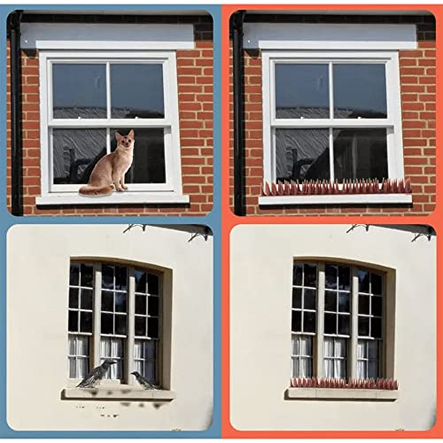 Image of (Pack of 20) Bird Spikes, Pigeon Control Spikes with (Installation Kit),Spikes for AC Balcony Railing Window Home Protection from Pigeon Dog Monkey Crow Kabootar (White)