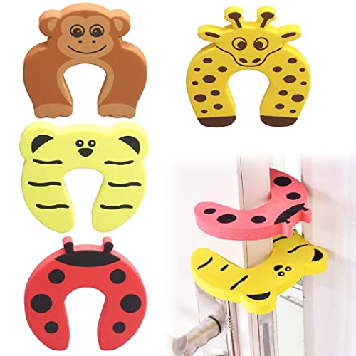 4 Piezas Tope Puerta Bebé Protección para Dedos de Bebé Topes de Puertas Seguridad Bebe Protector Puertas Espuma Tope de Espuma para Puerta Tope Puerta Animal Bebé