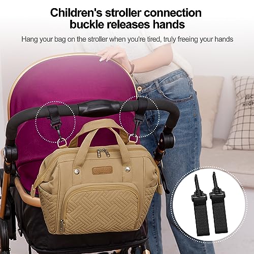 Fhelad Small Diaper Bag,Diaper Bag For Toddlers,Mini Tote For Shopping Walking,Compact Backpack For Travel,Light Brown #TOP5