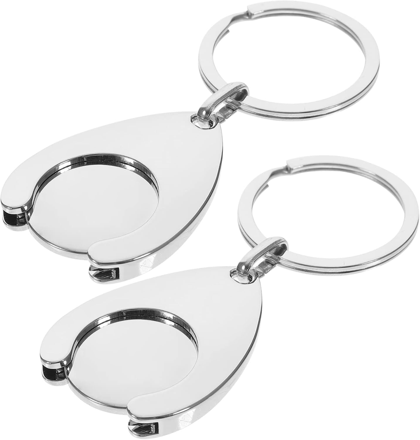 LIFKOME 2pcs Trolley Cart Token Metal Decor Metal Key Ring Blank