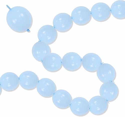 Globos de Enlace Azul Claro, 60 Piezas de 6 Pulgadas Globos Pequeños de Enlace Rápido Azul Bebé para Hacer Pared de Globos, Arco de Corazón, Globos
