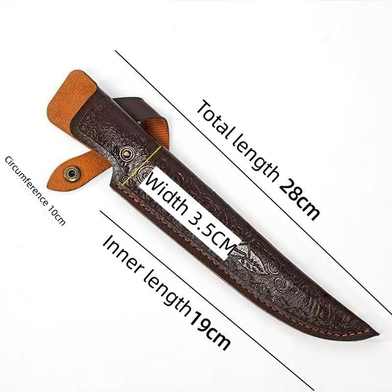 1PC PU Knife Sheath, Handmade Protective Cover for Belt with Snap Closure is Suitable for Outdoor Camping, Hiking