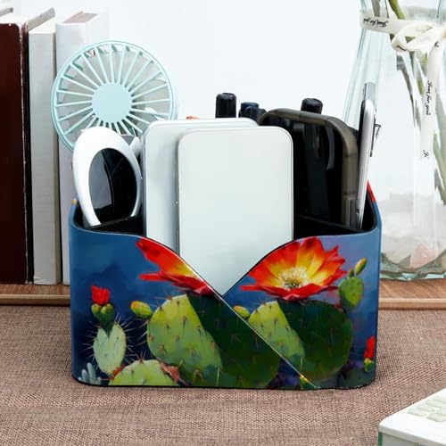 Boîte de rangement élégante et organiseur polyvalent fleurs cactus