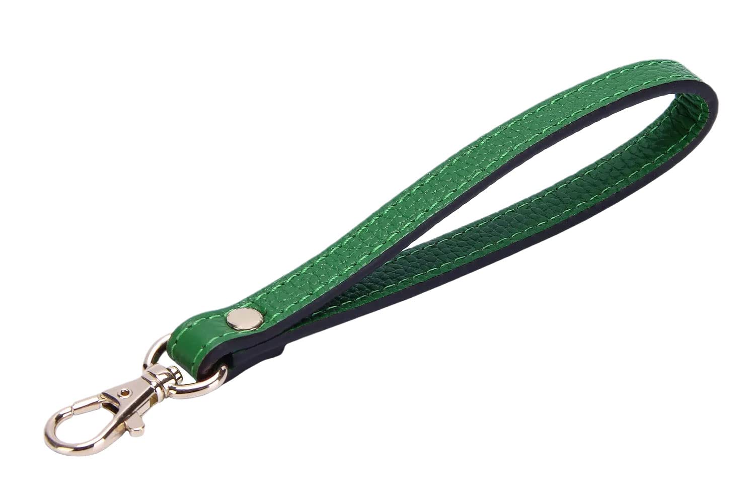 Vanenjoy Women's Green Wristlet Keychain Cellphone Genuine Leather Hand Strap With Lock (Green),7.1 Inch X 0.47 Inch