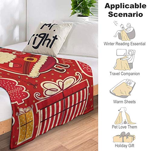 Btrada Christmas Polka Dot Snow Pattern Throw Blanket Light Weight Air-Conditioned Quilts Thick Fluffy Blanket For Kids Adults, 60 X 80 Inches #TOP4