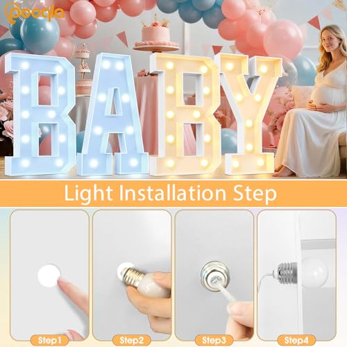 Pooqla 3FT Marquee Light Up Letters, LED Big Mosaic Marquee Letters 3 Feet, Giant LED Sign for Balloons Birthday Anniversary Wedding Party Decoration, Cool White and Warm White Letter O by Pooqla - Image 6