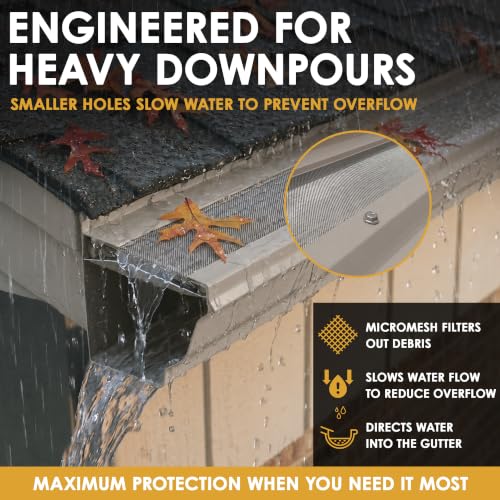Image of Micromesh Gutter Guards, 5 Inch, 100 FT, Stainless Mesh, Clay