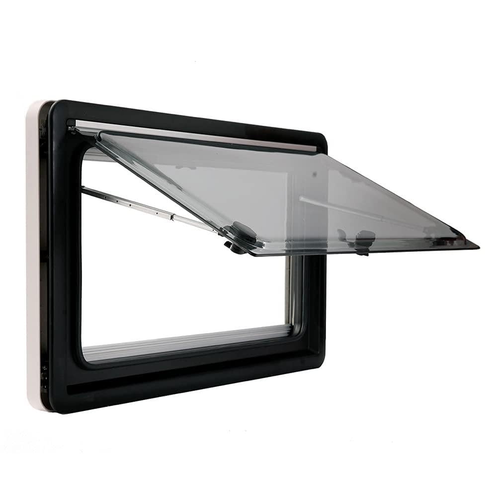 Zixiaos Black Motorhome Window, Rv Push Out Window, Motorhome Windows, Aluminum Alloy Double Corner Acrylic Insulated Glazing, Motorhome Windows, Caravan Windows,350 * 280Cm