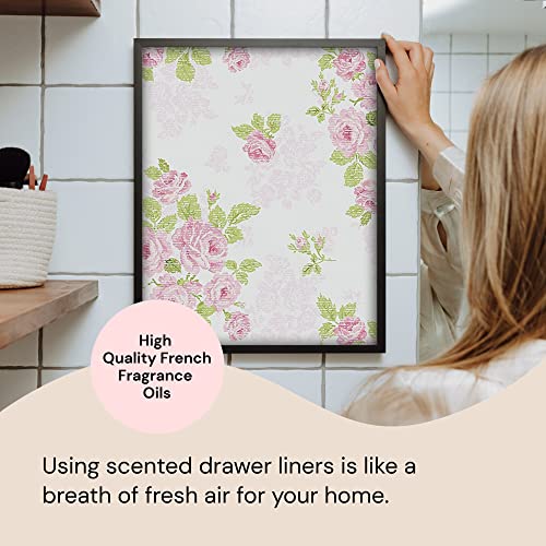 Elodie Essentials Scented Drawer And Shelf Liners - Vintage Charm - Six (6) Large 14 X 19½ Inch Sheets - Non-Adhesive Paper Sheets For Closet Shelves And Dresser Drawers - (Vintage Rose) #TOP6