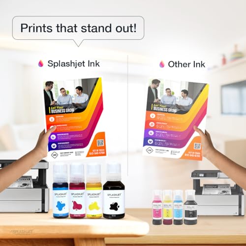 Image of Splashjet 008 Compatible Refill Pigment Ink for Epson L15150, L15160, L6550, L6570, L6580 Printer - Compatible Ink Bottle for Epson 008 Ink Code - (120gm x 1Black) Ink Bottle - 501807