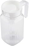 Acrylic Plastic Pitcher 800ML Transparent Juice Jug Break Resistant with Lid Handle for Storing Water Milk Tea Lemonade for Home Office Picnic Outdoor Use