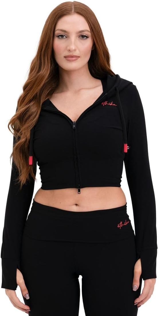 Ethika Women's Fitted Zip Hoodie | Black