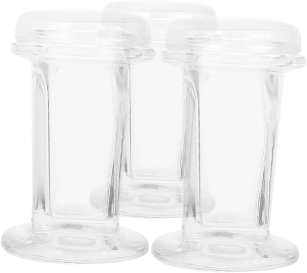 SOLUSTRE 3pcs Slide Capacity Staining Jar Glass Lid Airtight Storage Container for Lab Microbiology Research
