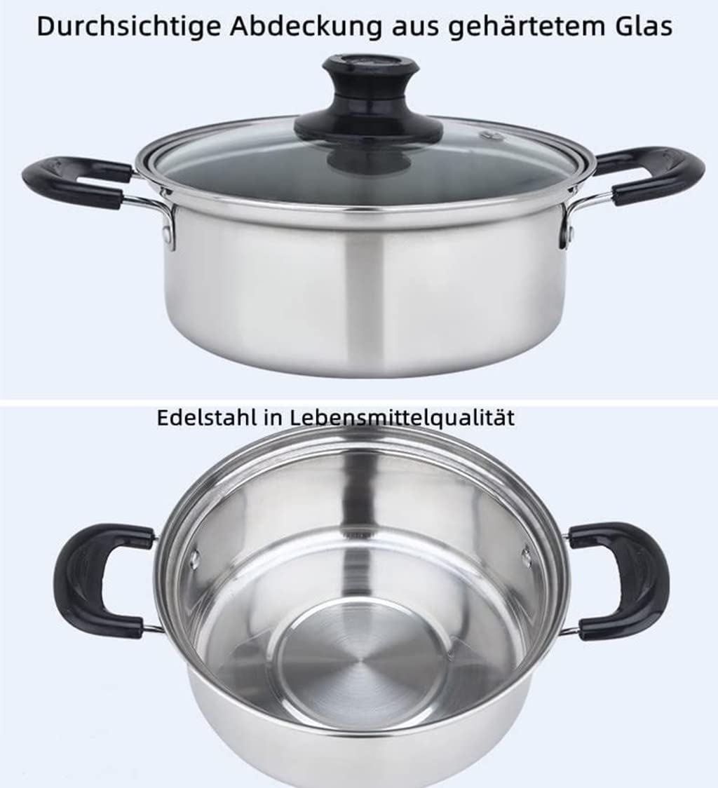 Mini fornello ad Alcool, fornello ad Alcool in Acciaio Inossidabile con pentola, Fornello a spirito, Attrezzatura da Picnic Portatile per Barbecue Picnic Trekking 20cm