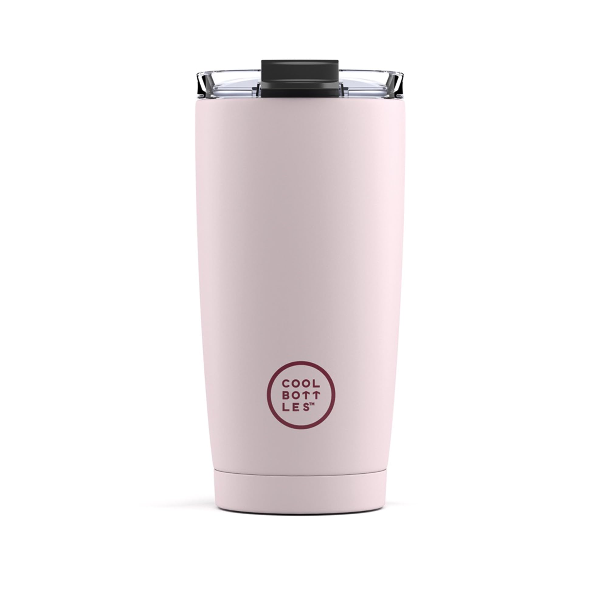 Cool Bottles - Tumbler - Bicchiere Termico in Acciaio Inossidabile - 550 ml - Pastel Pink - Tazza da Caffè - Coperchio Ermetico - Bevande Fredde 10 ore e Calde 5 ore - Finitura Antimacchia