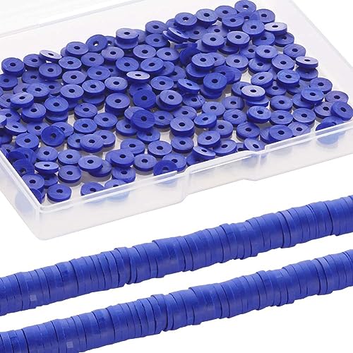 SUNNYCLUE 2 Strands 700Pcs+ Blue Clay Bead Heishi Beads 6mm Polymer Clay Bulk Summer Ocean Heishi Disc Spacer Loose for Jewellery Making DIY Bracelets Necklace Craft Supplies