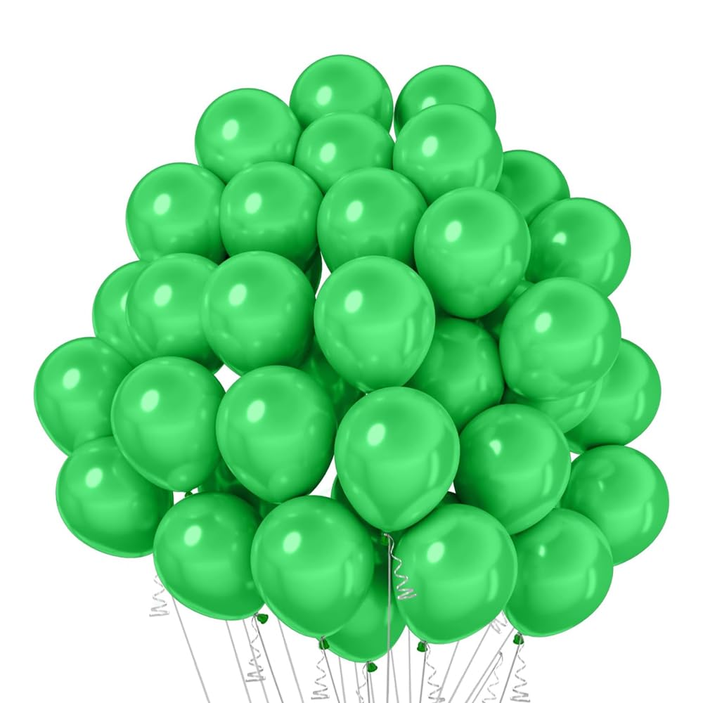 BrainGiggles 50pcs Metallic Balloon 12inches Latex Balloon for Party Balloon, Wedding, Graduation, Kids Birthday Party, Christmas, Baby Shower, Party Supplies, Arch Balloon (Green)