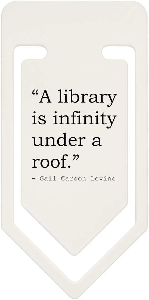 Stamp Press 91mm 'A library is infinity under a roof.' Quote by Gail Carson Levine Large Plastic Paper Clip (CC00008997)