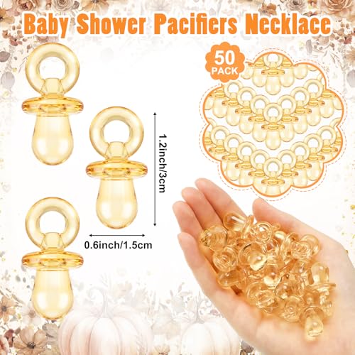 Image of Thyle 51 Pcs Wildflower Fall Little Pumpkin Pacifier Hunt Baby Shower Games Falling in Love for Baby Game Decoration Include Hunt Sign and Acrylic Pacifiers Gift Sets for Gender Reveal Party Decor
