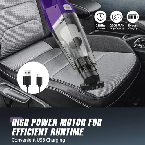 Image of Bossdan Handheld Vacuum Cordless - Car Vac Portable with 8KPA & Multi Accessories & Low Noise, Lightweight Hand Held Vacuum Cordless Rechargeable for Car /Home /Dust /Pet Hair, Mine Portable Vacuum