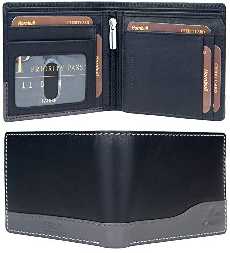 Image of HORNBULL Rakhi Gift Hamper for Brother - Buttler Black Men's Leather Wallet, Keyring and Rakhi Combo Set for Brother | Wallet with Rakhi