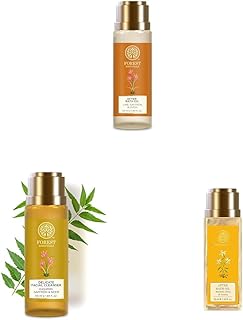 Forest Essentials Oil Collection - Lime Saffron Oudh + Saffron Neem Facial Cleanser + Mashobra Honey Vanilla After Bath Oi...