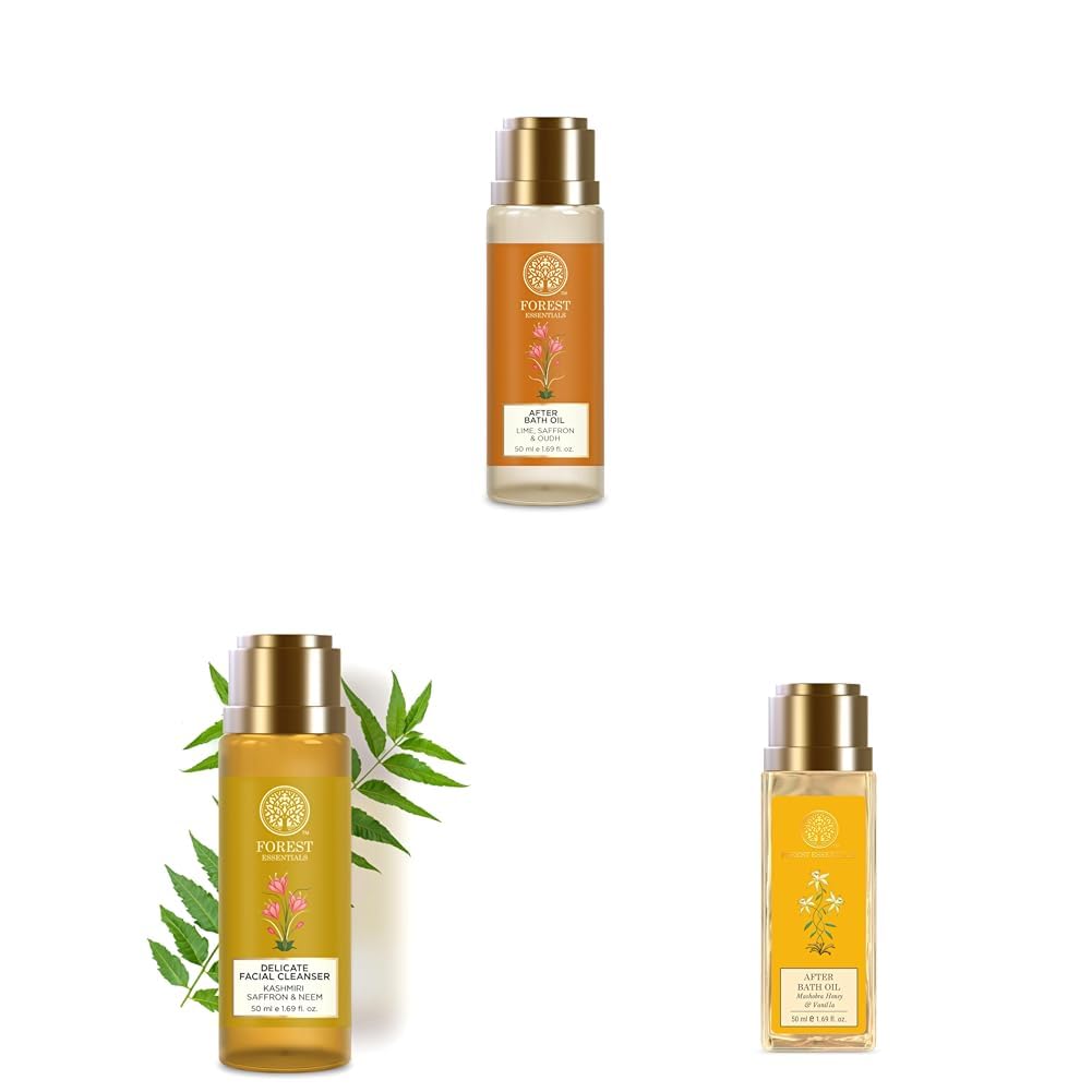 Forest Essentials Lime Oil, Neem Cleanser, Honey Vanilla Oil-picture-13