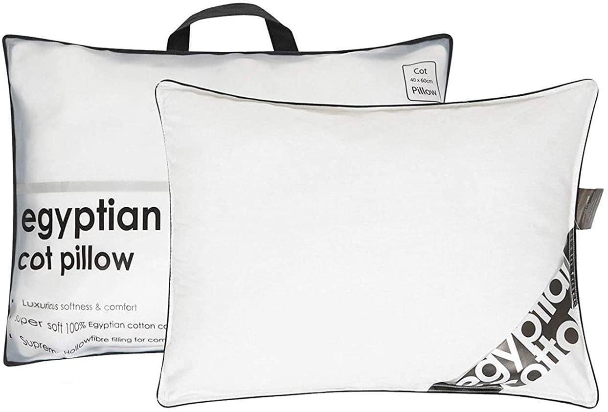 Comfy Nights New 2 x Cot (60 x 40) Pillow Cases Cover Polycotton Bedroom Luxury Pair Pack (Egyptian Cot Pillow)