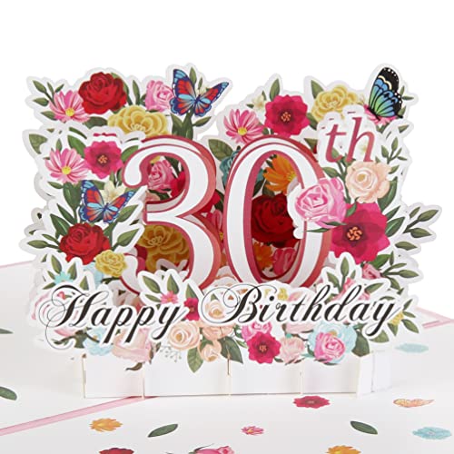 HOMANGA 30th Birthday Pop Up Card, Happy 30th Birthday Card for Her, Women, Wife, 30th...