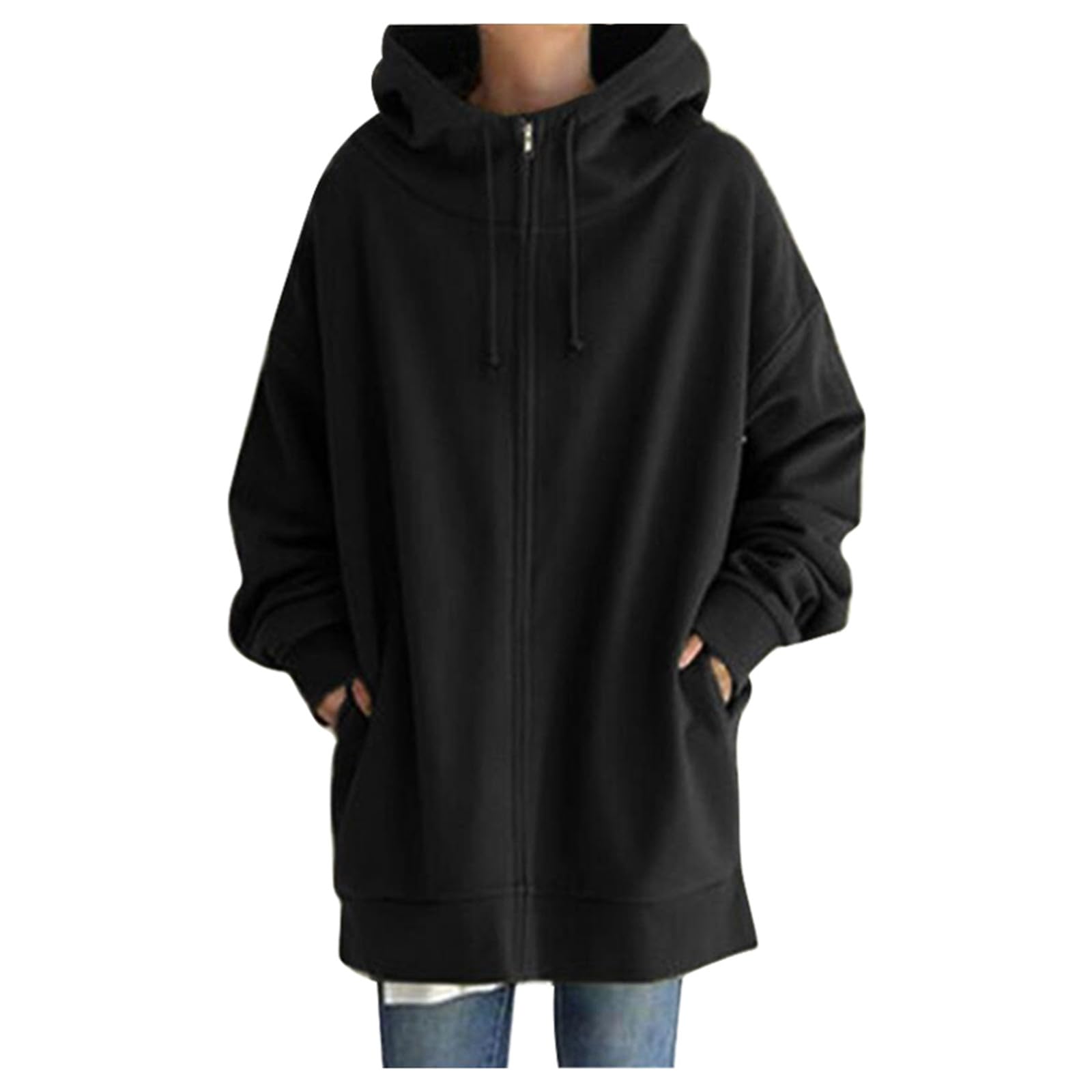 Damen Winterjacke Fleecejacke Crop Mit Kapuze