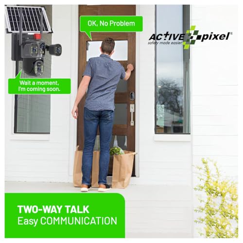 Image of Active Pixel 4G Solar Powered 4MP CCTV Camera with 2+1 Lens | PTZ 360 Wireless Outdoor Security Camera | Motion Detection, SIM Card Slot, 2-Way Audio, IP66 Waterproof - G13 Pro