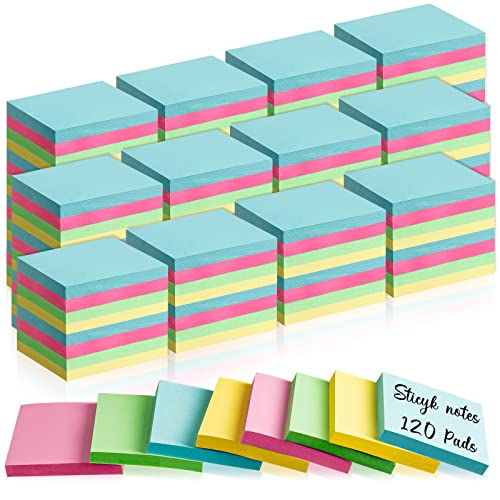 Blocs de notes adhésives format mini 3,8x5,1 cm en lot de 120 pour l'école