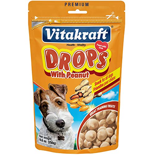 Vitakraft Drops With Peanut Treats For Dogs, Bite-Sized Training Snacks, 8.8 Ounce Pouch #TOP30