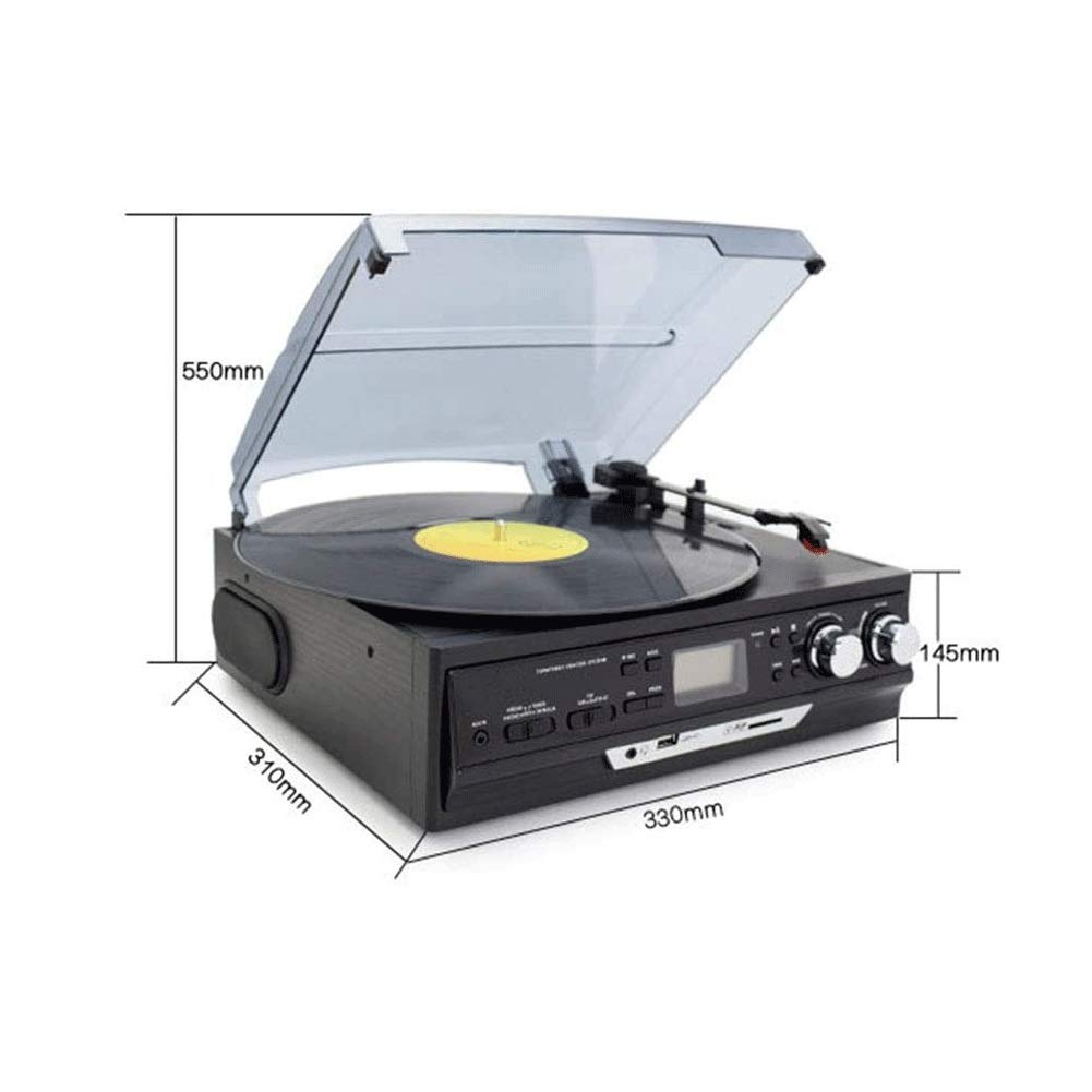 Giradischi, Giradischi con Altoparlanti Incorporati, Classico Lettore in Vinile in Legno Dischi in Vinile 33,45,78 Giri/min, Supporta Uscita RCA, Jack Cuffie